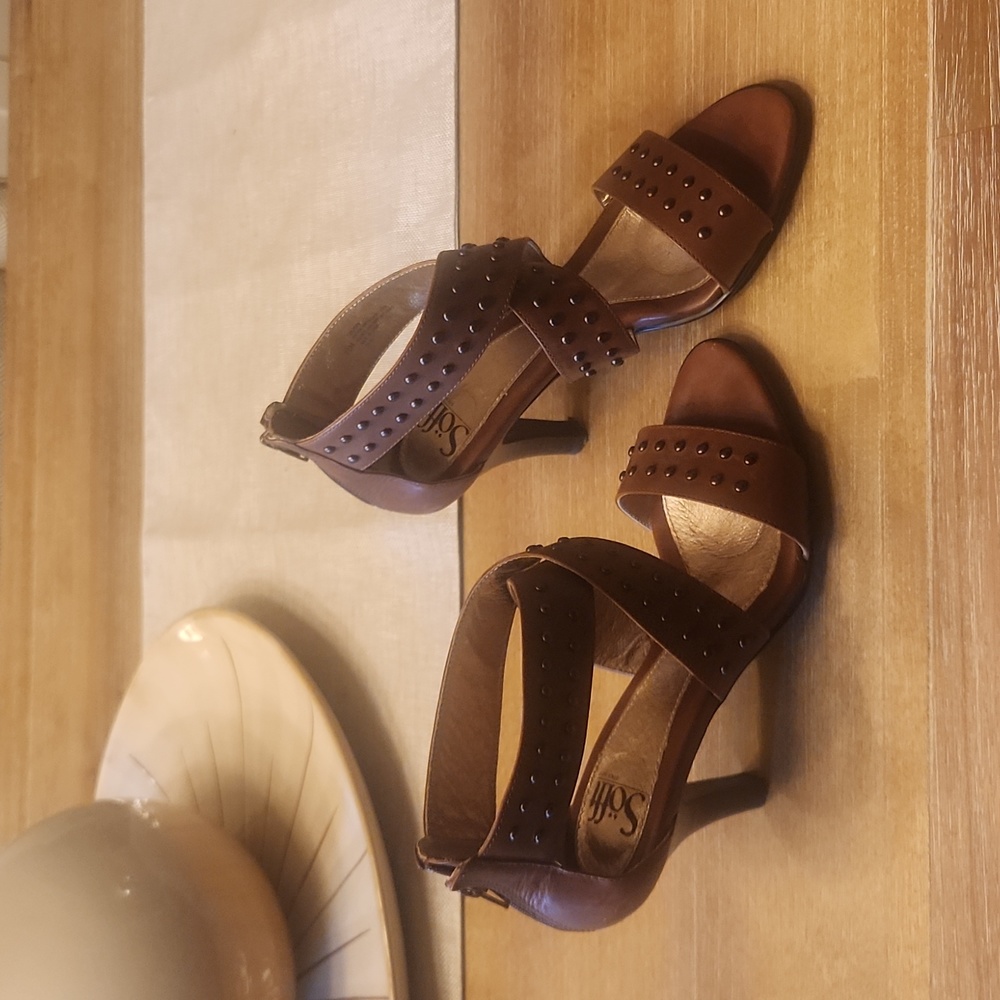 Brown Studded Strappy Sandals